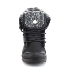 Refresh Casper-02 Women's Knit Fold Lace Up Buckle Strap Combat Ankle Booties