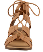 City Classified Mousse Strappy Lace Up Low Heel Sandal