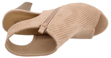 Top Moda Women's Perforated Open Toe Chunky Stacked Block Heel Ankle Bootie