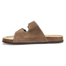 Muk Luks Men's Parker Duo Starpped Brown Slide Sandal