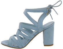 Top Moda Women's Cutout Tie Back Stacked Chunky Platform Heel Sandal