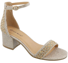 Top Moda Women's Studded Strappy Stacked Block Heel Sandal