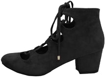 Breckelle's Women's Ghillie Self-Tie Cutout Block Heel Pump