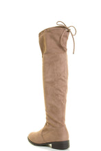 Forever Link Womens Over Knee High Drawstring Tie Lace Up Chunky Thick Heel Boots