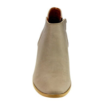 Soda Women's Round Toe Faux Suede Stacked Heel Western Ankle Bootie