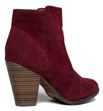 Breckelle's Womens Almond Toe Faux Suede Think Chunky Heel Cowboy Ankle Bootie