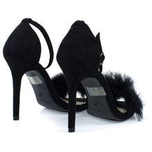 Fluffy Feather Furry Strap High Heel Open Toe Dress Sandal