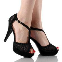 Top Moda Hy-5 Open Toe Crochet High Heel Sandals