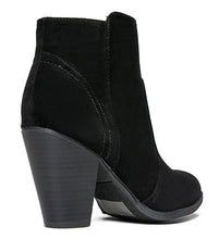 Breckelle's Womens Almond Toe Faux Suede Think Chunky Heel Cowboy Ankle Bootie