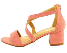 Refresh Footwear Women's Strappy Crisscross Front Zip Back Block Heel Sandal