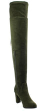 Refresh Footwear Women's Thigh High Chunky Heel Drawstring Boot