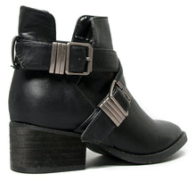 Breckelles Bronco-11 Chunky High Heel Buckle Ankle Booties Boots