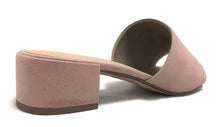 City Classified Women's Open Toe Chunky Heel Suede Slide Sandals Shoes
