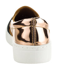 Qupid Women's Fashion Metallic Shiny Slip On Flatform Platform Low Top Sneaker