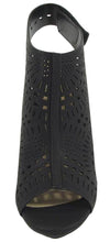 Delicious Women's Laser Cut Slingback Peep Toe Bootie