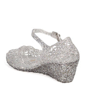 Women Glitter Jelly Mary Jane Wedge - Dressy, Cosplay, Day Date - Perforated Wedge Heel - GD78 By Wild Diva