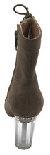 Wild Diva Women's Faux Suede Corset Lucite Block Heel Bootie