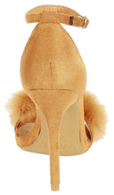 Fluffy Feather Furry Strap High Heel Open Toe Dress Sandal