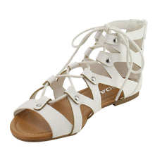 Soda Women's Open Toe Lace Up Strappy Ankle Flat Sandals