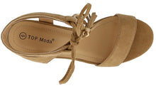 Top Moda Women's Tassel Stacked Block Heel Gladiator Sandal