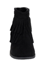 Refresh AD41 Women's Fringe Side Zipper Block Heel Ankle Booties