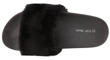 Top Moda Women's Faux Marabou Fur Slide Flip Flop Sandal