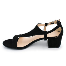 Nature Breeze - Women's T-strap Cutout Side Block Heel Dress Sandals, Trendy Shoes 4 Her