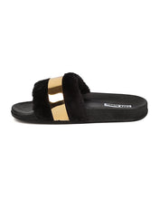 Women Metallic Band Furry Sandal - Casual, Home, Street - Fuzzy Slipper - GC60 By Cape Robbin