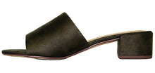 City Classified Women's Open Toe Chunky Heel Suede Slide Sandals Shoes