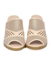 Women Leatherette Chunky Heel Mule - Casual, Dressy, Versatile - Perforated Sandal - GF53 By Nature Breeze