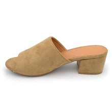 Nature Breeze - Women's Open Toe Chunky Heel Suede Slide Sandals Shoes, Trendy Shoes 4 Her
