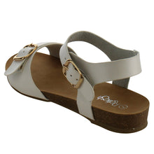 Refresh IE26 Women's Metallic Buckle Ankle Strap Flat Beach Sandal