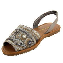 Nature Breeze FI12 Women's Slip On Embroidered Peep Toe Flat Sandals