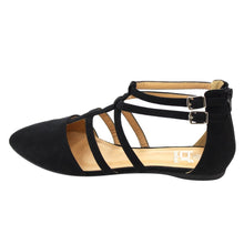 Betani FC42 Women's Double Ankle Strap T-strap Ballerina Flats Half Size Big