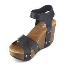 Refresh Mara-05 Womens Ankle Strap Comfort Criss Cross Platform Wedge Sandals