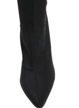 Cape Robbin Women's Pointy Toe Lycra Elastic Pull on Ankle Bootie Heel Boot