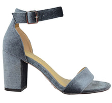Chase & Chloe Women's Velvet Stacked Chunky Heel Strappy Platform Sandal