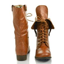 DBDK Elegant Womens Faux Leather Combat Boot