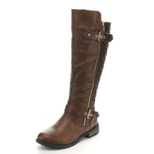 Forever Link Women's Mango-21 Quilted Zipper Accent Riding Boots