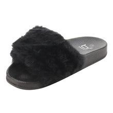 Betani Womens Farah-1 Furry Slide Sandals