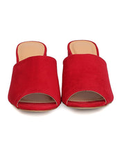 Women Faux Suede Chunky Heel Mule - Casual, Everyday, Dressy - Peep Toe Pump - GC40 By Wild Diva