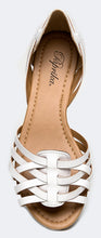 Paprika Womens SCORIA Woven Pattern Leather Synthetic Sole d'Orsay Flat Sandals
