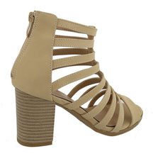 Top Moda Women's Cutout Zip Back Stacked Chunky Heel Sandal