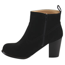 Chase & Chloe Emery-2 Women's Classic Side Zipper Mid Stacked Chunky Ankle Booties