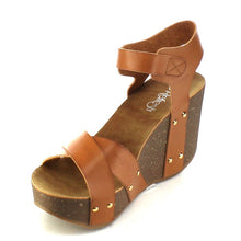 Refresh Mara-05 Womens Ankle Strap Comfort Criss Cross Platform Wedge Sandals
