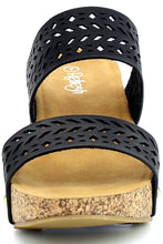 Refresh Footwear Women's Slip On Laser Cut Platform Sandal