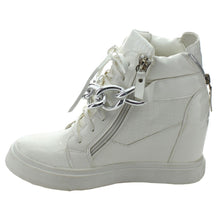 Nature Breeze Frontrunner-01 Women's High Top Lace-Up Zip Hidden Wedge Sneaker