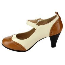 Chase & Chloe Dora-2 Women's Round Toe Two Tone Mary Jane Pumps