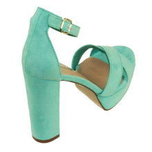 Breckelle's Women's Bella-43 Faux Suede Adjustable Ankle Strap Platform Block High Heels