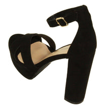 Breckelle's Women's Bella-43 Faux Suede Adjustable Ankle Strap Platform Block High Heels